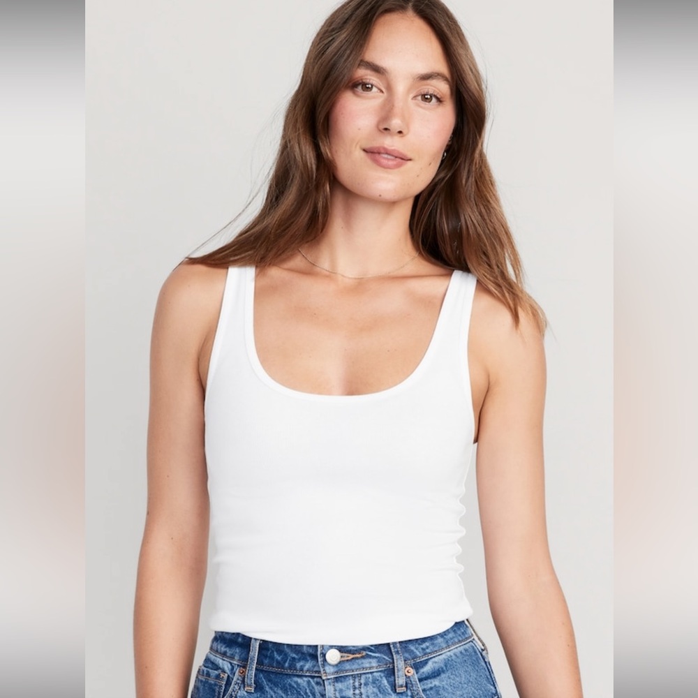 OLD NAVY SCOOP NECK RIB KNIT TANK TOP TALL